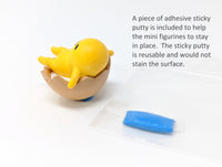 Miniature Figurines, set of 4 Lazy Egg Yolk Gudetama Buddies