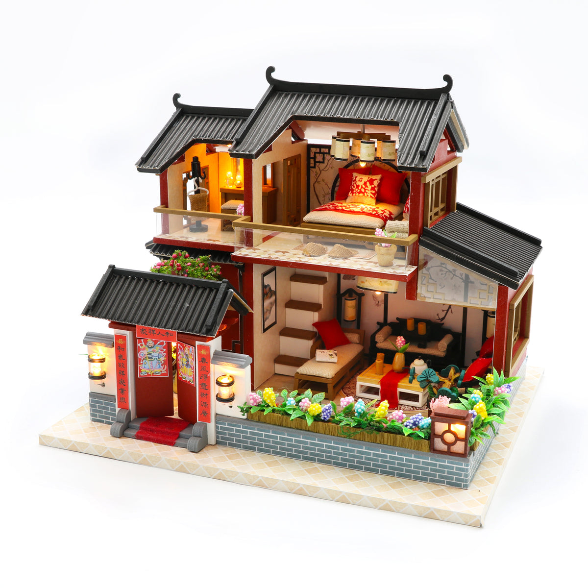 1:24 Miniature DIY Dollhouse Kit - Wooden Asian Dollhouse