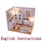 FREE download with code - [English Instructions Only] Miniature Wooden Dollhouse Do-It-Yourself Kit - Piano Studio with dust Cover