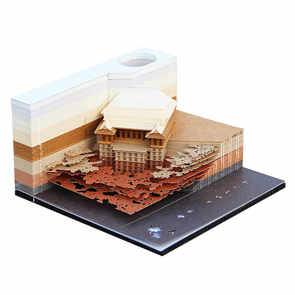 3D Art Memo Pad – Japanese Kiyomizu Temple (Golden)