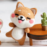 Wool Felting DIY Kit with Tools – Shiba Inu Dog Silly Smiling (with English Instructions) – Great Starter kit
