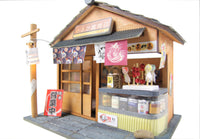 1:24 Miniature DIY Dollhouse Kit Wooden Japanese Grocery Store with Dust Cover - Architecture Model kit (English Manual)