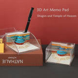 3D Art Memo Pad – Dragon and Temple of Heaven