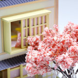 1:24 Miniature DIY Dollhouse Kit - Wooden Japanese Home with Pergola and Yard, with Dust cover