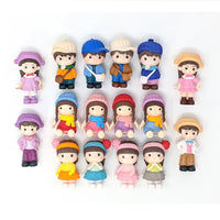 Miniature Figurines, set of 16 – Boys and Girls Dolls