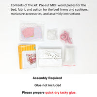 1:18 Miniature Dollhouse Furniture DIY Kit – Pink Bunk Bed (assembly required)