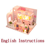 FREE download with code - [English Instructions Only] Miniature Wooden Dollhouse Do-It-Yourself Kit - Pink Claw Machine Shop with dust Cover