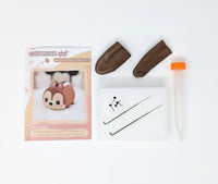 Wool Felting DIY Kit with Tools – Squirrel Chip (with English Instructions) – Great Starter kit