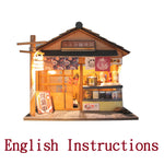 FREE download with code - [English Instructions Only] Miniature Wooden Japanese Grocery Store Do-It-Yourself Kit with Dust Cover