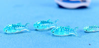 Miniature Aquarium Decorations, set of 10 blue whales