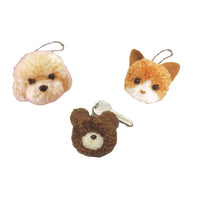 Set of 3 Fluffy Yarn Animal DIY Kits - Poodle Dog, Cat, Bear (English Instructions)