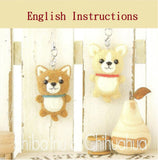Wool Felting DIY Kit - Shiba and Chihuahua Dog with Straps (with English Instructions)