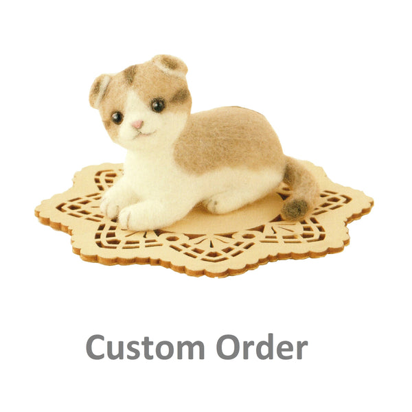 Custom Order - 1 wool felted Scottish Fold Kitty