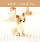 Wool Felting DIY Kit - Chihuahua Long Coat (with English Instructions)