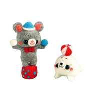 Wool Felting DIY Kit - Mouse and Seal Circus (with English Instructions)