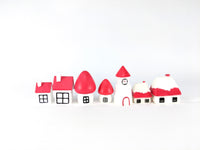 Miniature Figurines, set of 7 Houses