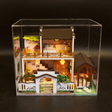 1:24 Miniature Dollhouse DIY Kit - Wooden Traditional Chinese Mansion Lotus Pond + Dust Cover