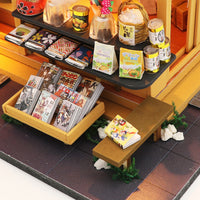 1:24 Miniature DIY Dollhouse Kit - Wooden Japanese Grocery Store with Dust Cover