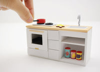 1:18 Miniature Dollhouse Furniture DIY Kit – Kitchen Sink, Stove & Oven Set (assembly required)
