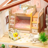 1:24 Miniature Dollhouse DIY Kit - Wooden 3-story Modern Luxury Villa - with Dust Cover