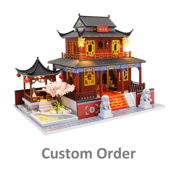 Custom Order - Miniature Wooden Asian Palace