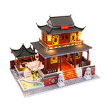 1:24 Miniature DIY Dollhouse Kit - Wooden Asian Palace with Dust Cover