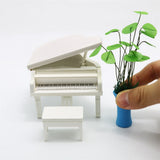 1:18 Miniature Musical Instrument DIY Kit – White Grand Piano with Bench - do-it-yourself kit