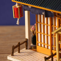 1:24 Miniature Dollhouse DIY Kit - Wooden Traditional Japanese Home + Dust Cover (Assembly Required)