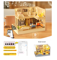 1:24 Miniature Dollhouse DIY Kit - Wooden Cozy Home with Bluetooth Stereo Base (Assembly Required)