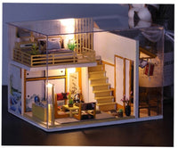 1:24 Miniature Dollhouse DIY Kit - Wooden Traditional Japanese Home + Dust Cover (Assembly Required)