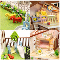 1:24 Miniature Dollhouse DIY Kit - Wooden 3-story Modern Luxury Villa - with Dust Cover