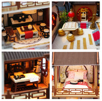 1:24 Miniature Dollhouse DIY Kit - Chinese Ancient Mansion with Pergola - with Dust Cover