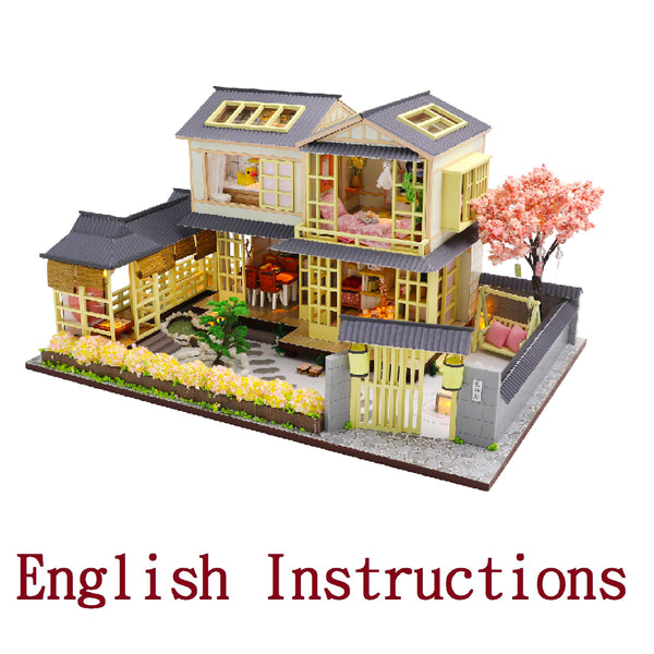 FREE download with code - [English Instructions Only] Miniature Dollhouse Kit Japanese Home with Pergola Do-It-Yourself Kit with Dust Cover