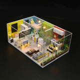 1:24 Miniature Dollhouse DIY Kit – Wooden Modern Home with Dust Cover - Architecture Model kit (English Manual)