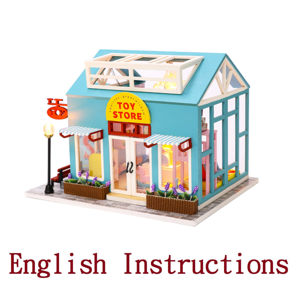 FREE download with code - [English Instructions Only] Miniature Wooden Toy Shop Do-It-Yourself Kit with Dust Cover