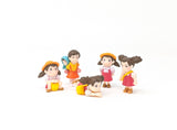 Miniature Figurines, set of 5 Mei and sister Satsuki, character from Hayao Miyazaki movie, My Neighbor Totoro by Studio Ghibli