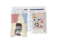 Wool Felting DIY Kit - Beret Panda and Pink Bunny  (with English Instructions) – Imported from Japan