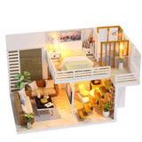 1:24 Miniature Dollhouse DIY Kit – Modern 2-Story Home - with Dust Cover - Architecture Model kit (English Manual)