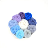 Set of Wool - Icy Blue Wintery Series, 10 colors, 8 grams each