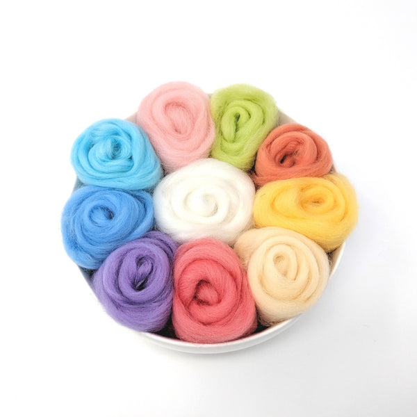 Set of Wool - Pastel Spring Series, 10 colors, 8 grams each