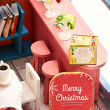 1:24 Miniature Dollhouse DIY Kit - Wooden Coffee Shop with Christmas Tree (Assembly Required)