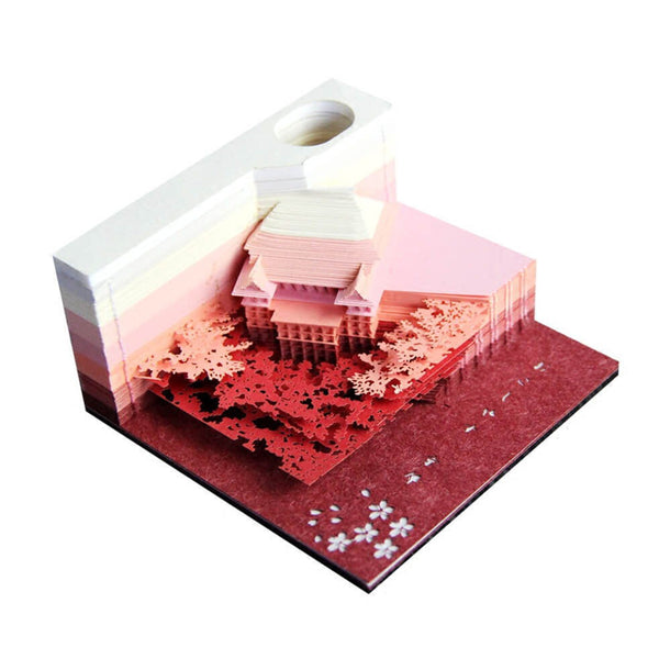 3D Art Memo Pad – Japanese Kiyomizu Temple (Pink)